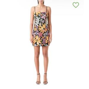 Endless Rose Women's Floral Sequin Sleeveless Mini Dress Size L